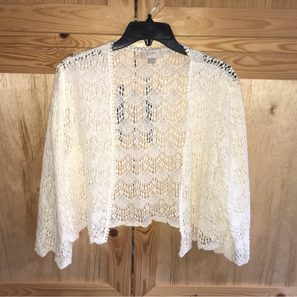 Ann Taylor Loft NWOT lace open front bolero cardigan sweater size XL - Picture 1 of 4